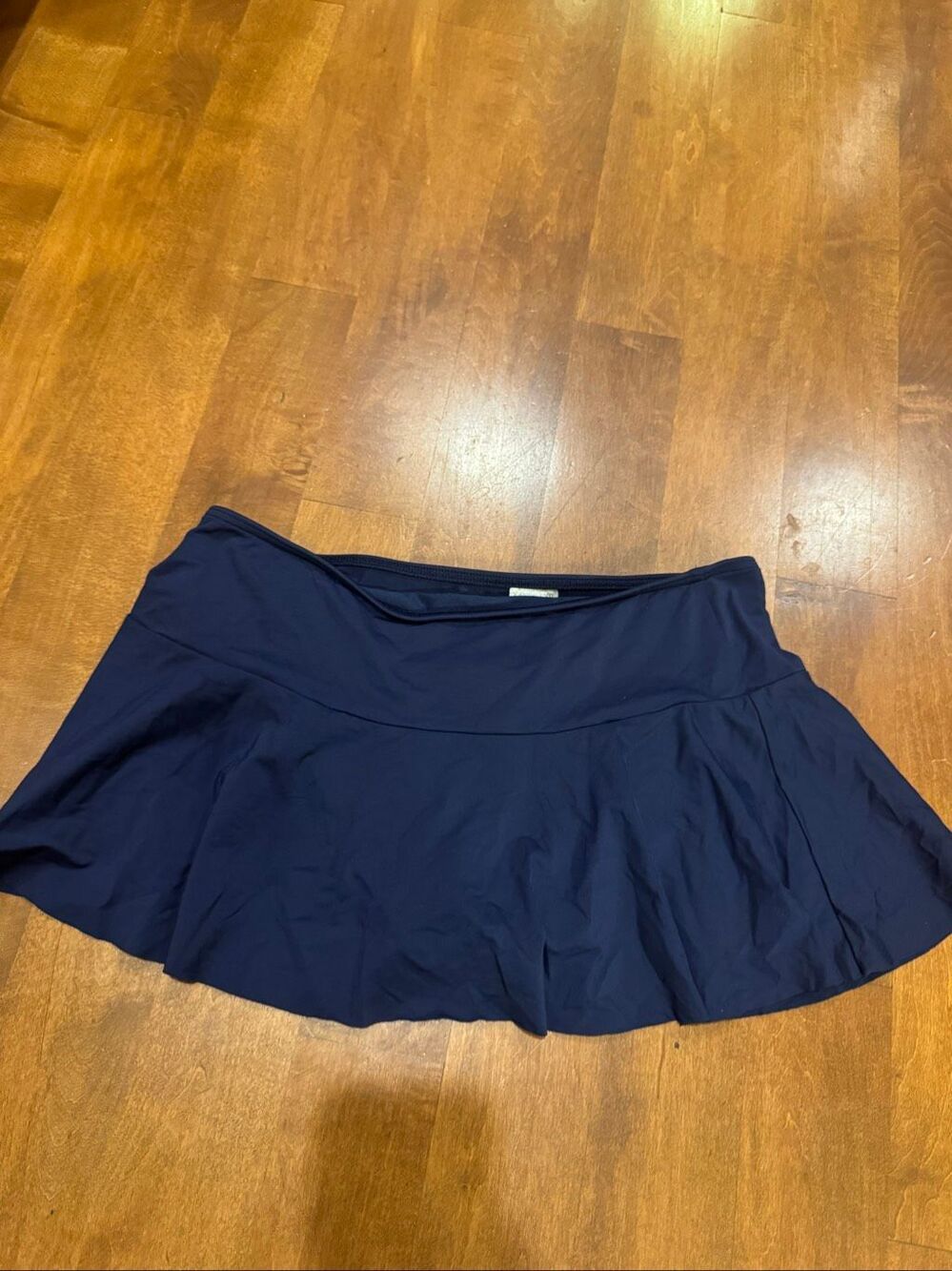 Lands’ End Women’s Size 6 Navy Mini Swim Skirt Bikini Bottom Built-In Brief